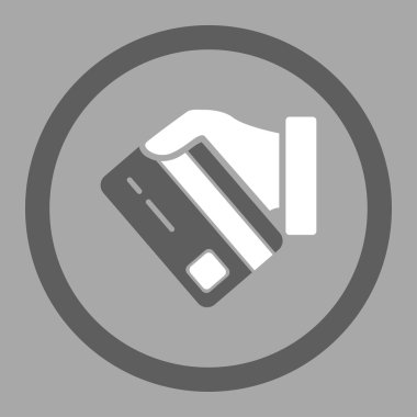 Kartı ödeme yuvarlak vektör simgesi