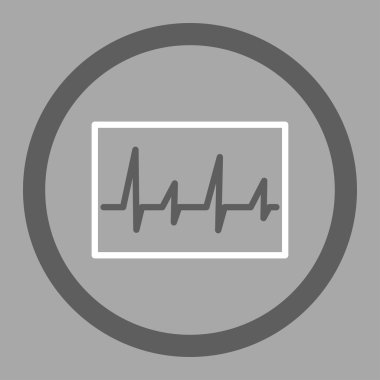 EKG yuvarlak vektör simgesi