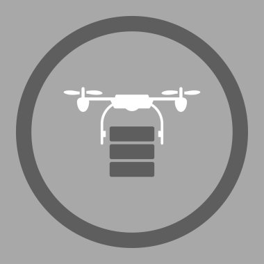 Cargo Drone Circled Vector Icon