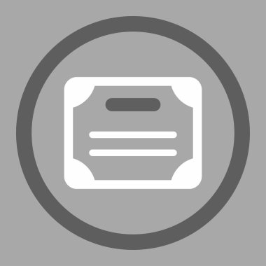 Sertifika daire içinde vektör simgesi