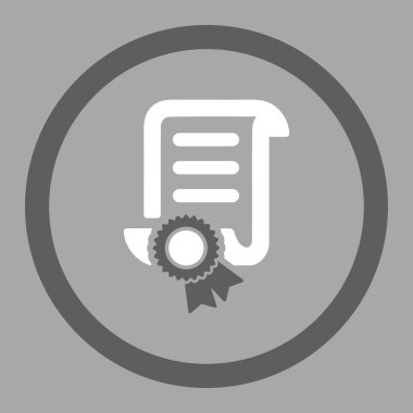 Sertifikalı kaydırma dosya yuvarlak vektör simgesi