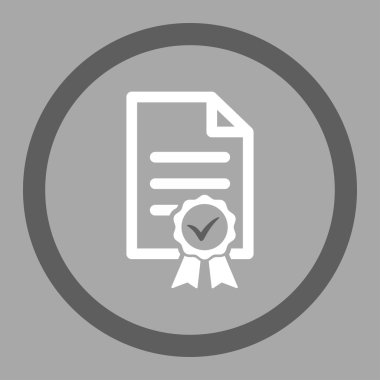 Daire içinde vektör simge sertifikalı