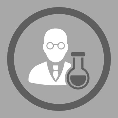 Kimyager daire içinde vektör simgesi