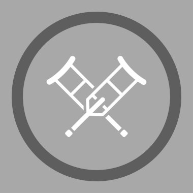 Crutches Circled Vector Icon
