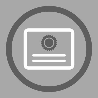 Sertifika yuvarlak vektör simgesi