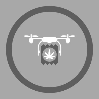 Pharmaceutical Air Drone Shipment Rounded Vector Icon