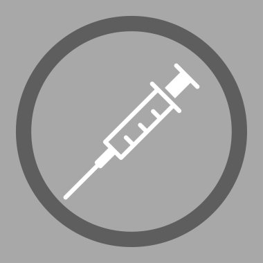 Boş şırınga yuvarlak vektör simgesi