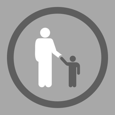 Baba ile oğlu yuvarlak vektör simgesi