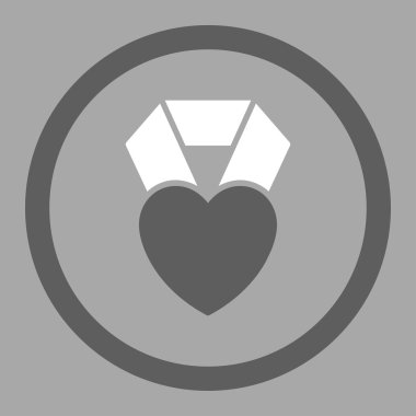 Kalp Ödülü daire içinde vektör simgesi