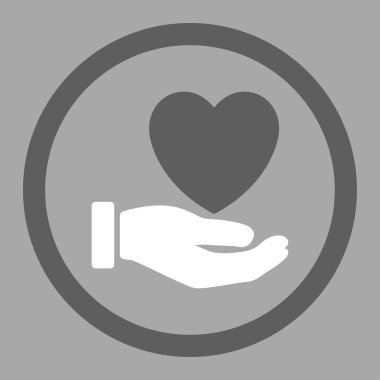 Kalp sadaka yuvarlak vektör simgesi