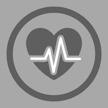 Kalp diyagramı yuvarlak vektör simgesi