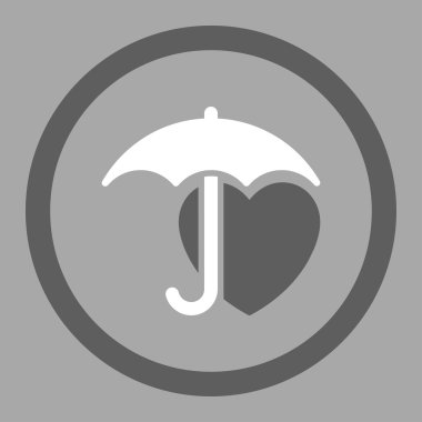 Kalp koruma yuvarlak vektör simgesi