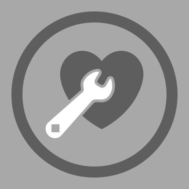 Kalp onarım daire içinde vektör simgesi