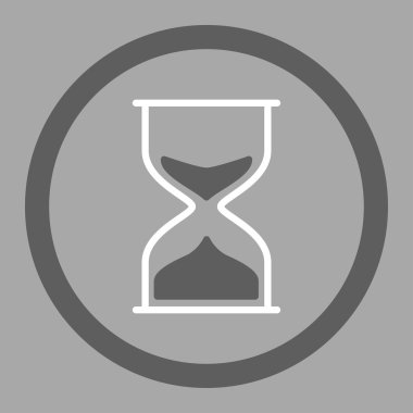 Kum saati daire içinde vektör simgesi