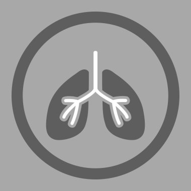 Akciğerler daire içinde vektör simgesi
