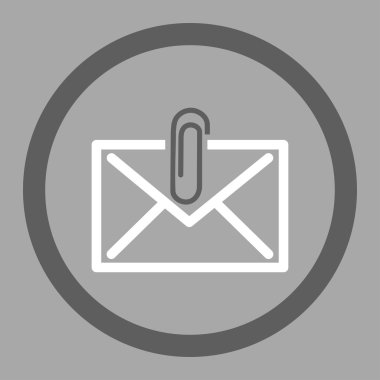 Posta eki daire içinde vektör simgesi