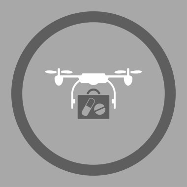 Tıbbi hava helikopter sevk irsaliyesi yuvarlak vektör simgesi