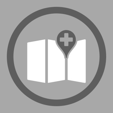 Tıbbi harita yuvarlak vektör simgesi