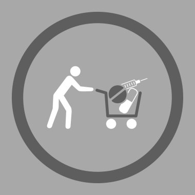 Tıbbi alışveriş daire içinde vektör simgesi