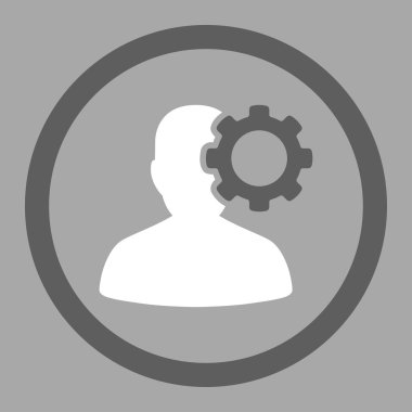 Baş ağrısı yuvarlak vektör simgesi