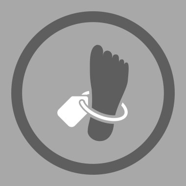 Morg etiketi vektör simge yuvarlak