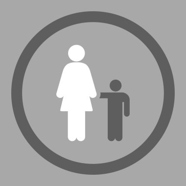 Mother With Son Circled Vector Icon