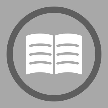 Açık kitap yuvarlak vektör simgesi