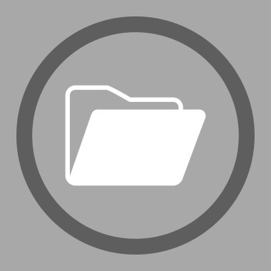 Açık klasör yuvarlak vektör simgesi