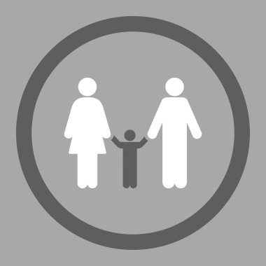 Anne ve çocuk vektör simgesi daire içine