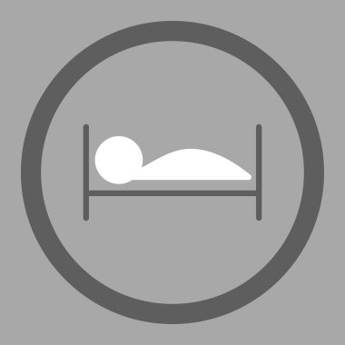 Sickness Bed Circled Vector Icon