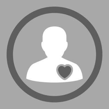 Hasta kalp yuvarlak vektör simgesi