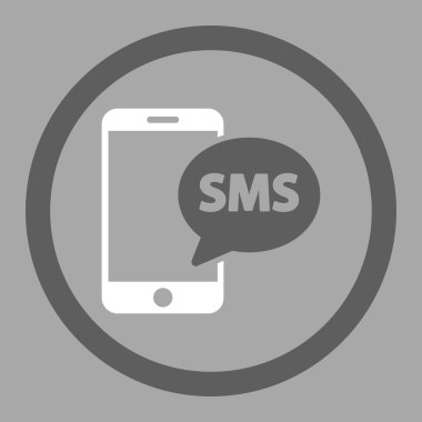 Telefon Sms vektör simgesi daire