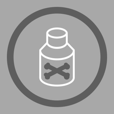 Poison Bottle Circled Vector Icon