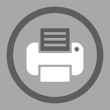 Yazdırma yuvarlak vektör simgesi