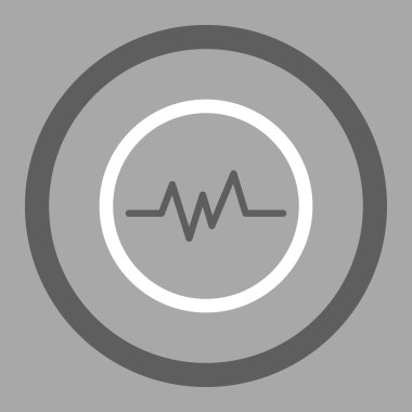 EKG yuvarlak vektör simge izleme