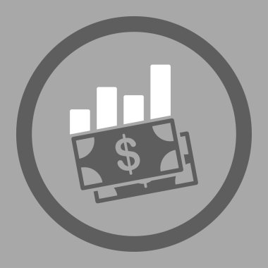 Satış çubuk grafiği vektör simgesi daire