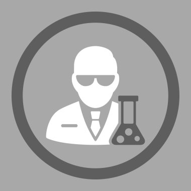Bilim adamı daire içinde vektör simgesi