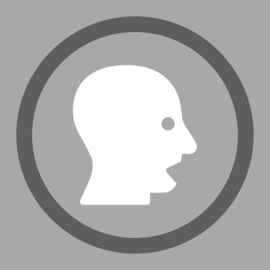 Vektör simge bağırarak kafa daire