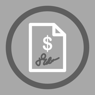 İmzalanmış fatura vektör simgesi daire