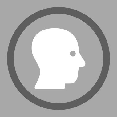 Sessiz kafa daire içinde vektör simgesi