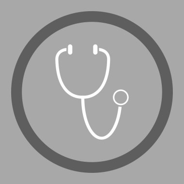 Stetoskop daire içinde vektör simgesi