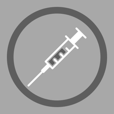 Şırınga yuvarlak vektör simgesi