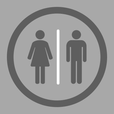 Tuvalet yuvarlak vektör simgesi