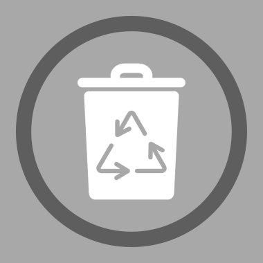 Çöp Kovası yuvarlak vektör simgesi