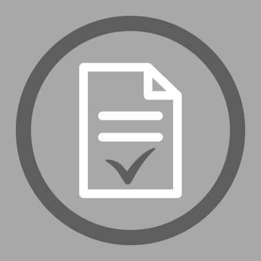 Geçerli belge yuvarlak vektör simgesi