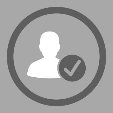 Geçerli istemci yuvarlak vektör simgesi