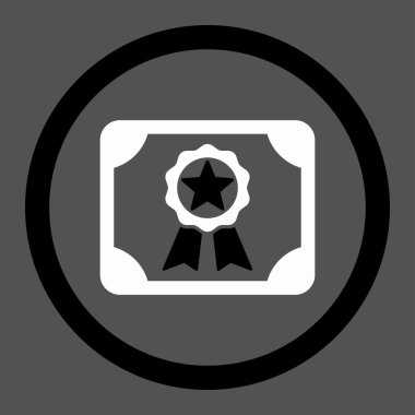 Ödül sertifika daire içinde vektör simgesi