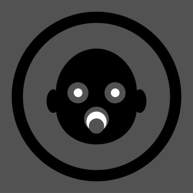 Bebek kafa yuvarlak vektör simgesi