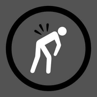 Geri yuvarlak vektör simge ağrıyor