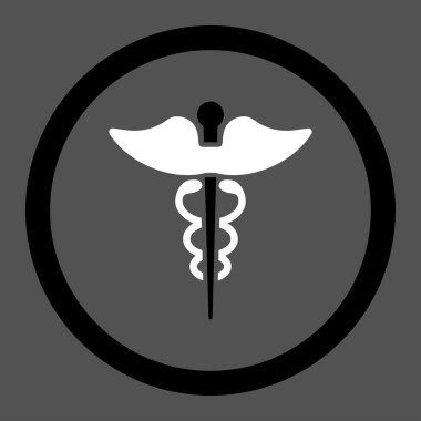 Caduceus yuvarlak vektör simgesi